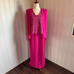 Vintage 80s/90s Pink Maxi Gown 14